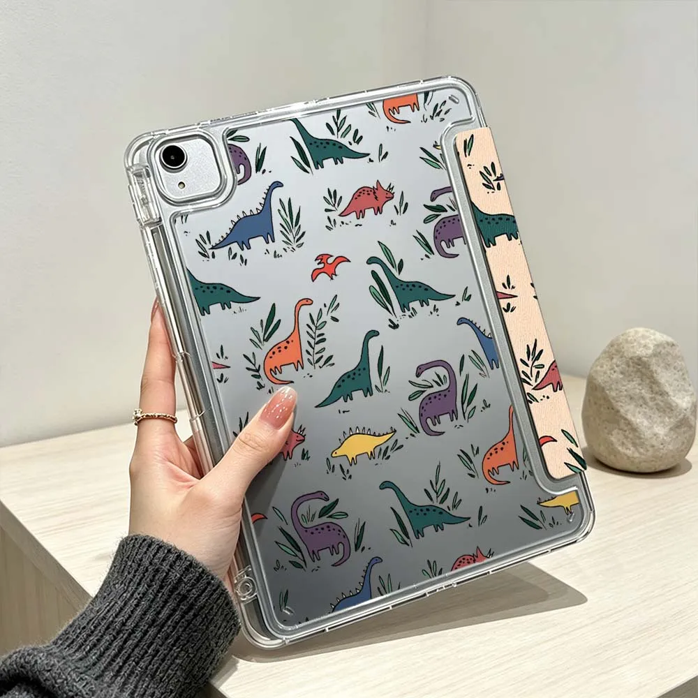 Cartoon Dinosaur Design Soft For iPad Pro Air mini 6 5 4 3 2 1 11th 10th 6th 5th M5 M4 M3 M2 9gen Foldable 3Y Tablet Case