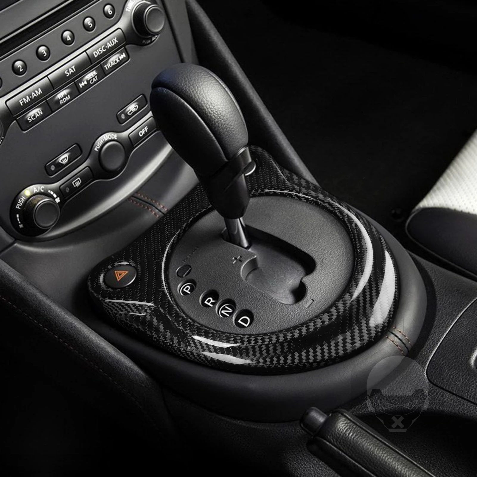 For Nissan 370Z Z34 2009-2019 Real Dry Carbon Fiber Gear Shift Panel Cover Trim Car Interior Decoration Modification Accessories