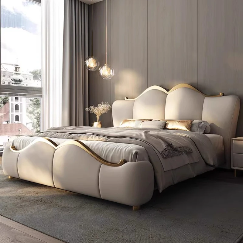 

Storage Aesthetic Bed Girls Noise Design Wedding Simple Bed Modern Luxurious Camas De Matrimonio Dormitorio Bedroom Furniture