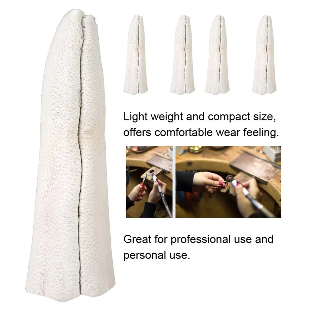 Funda aislante gruesa de piel de oveja para hacer joyas, cubierta protectora para los dedos, protectores de dedos de cuero resistentes al calor, herramientas de manualidades DIY