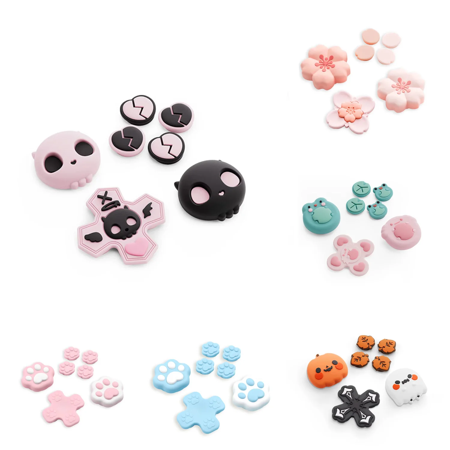 ABXY Key Buttons Sticker Cover Caps Compatible with Switch 2, GeekShare NS2 Cross D-Pad Button Caps Thumb Grip Caps Set