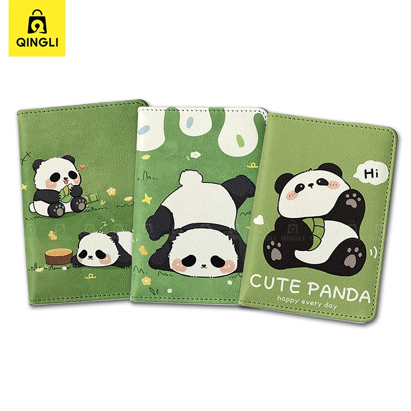 

Cute Panda Passport Holder ID Bag Travel Essentials Passport Cover Cartoon Chinoiserie Passport Wallet Credit Card Holder Case