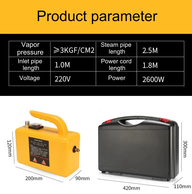 110 V/220 V tragbarer Hochtemperatur-Dampfreiniger für den Heimgebrauch – perfekt für die Küchenreinigung im grenzüberschreitenden E-Commerce 2600 W – Detail 24
