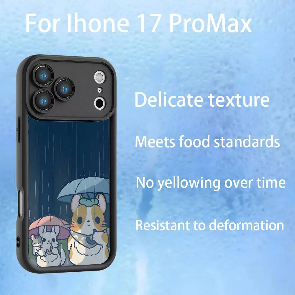 Cartoon Corgi schattig telefoonhoesje voor iPhone 17,16,15,14,13,12,Pro,Max,Plus,E,SE4,Air, amaril zwart volledige dekking TPU