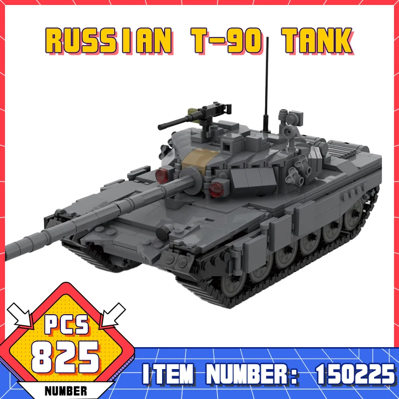 

150225 WW2 Military Army Main Battle Heavy Tank Russian T-90 Bricks Moc Ideas Assembly Model Building Block Kid Educational Gift