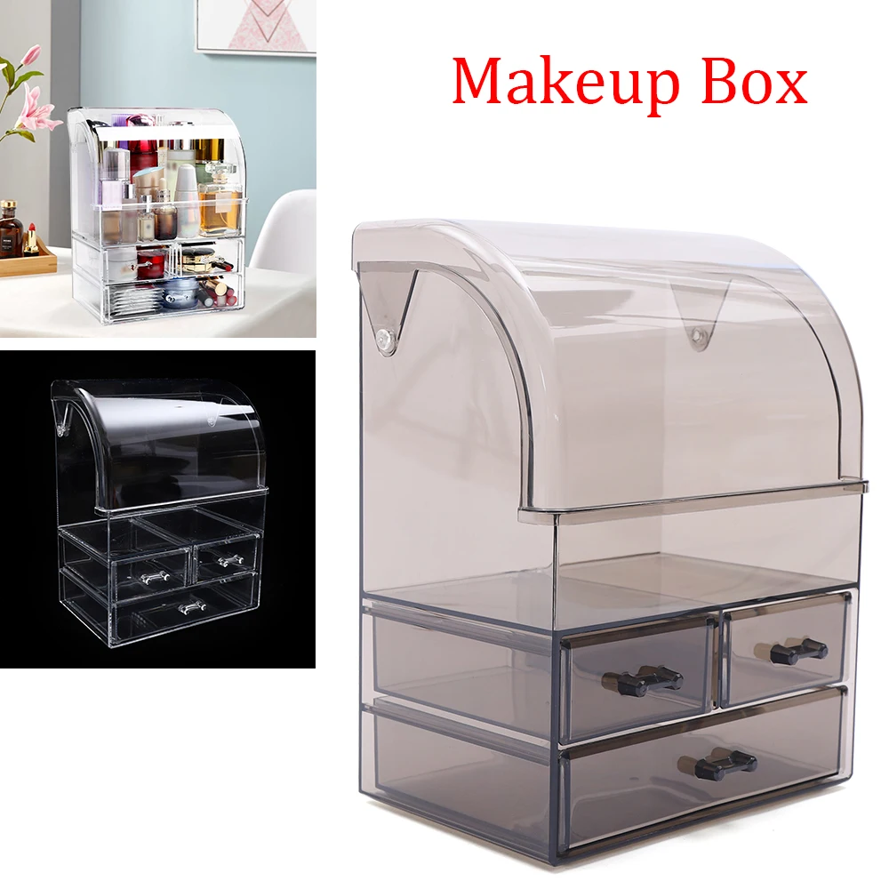 Transparent Drawer Dustproof Makeup Storage Box Bathroom Brush Lipstick Holder Desktop Cosmetic Mask Dressing Table Skin Care Pr