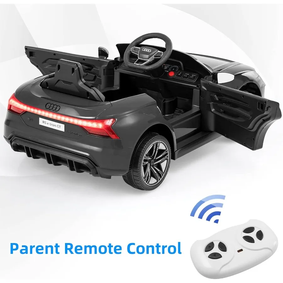 Veicolo elettrico Audi RS e-tron GT con licenza 12V Ride On Car con telecomando Giocattolo alimentato a batteria per bambini con sospensione a 4 ruote
