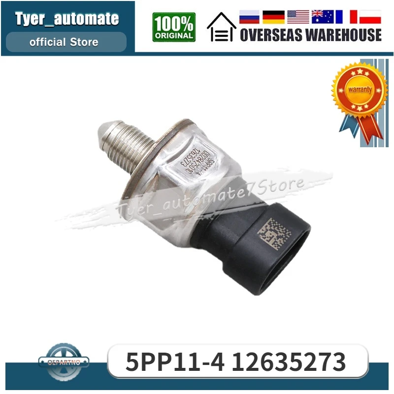 

For Buick LaCrosse Regal Verano Cadillac ATS CTS Chevrolet Camaro Impala GMC Canyon 5PP11-4 12635273 Fuel Rail Pressure Sensor