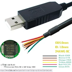 Silicon Labs CP210x USB TTL-3V3-WE Debug Flash Download Serial Cable CP2102 Chipset UART to USB Adapter Cable