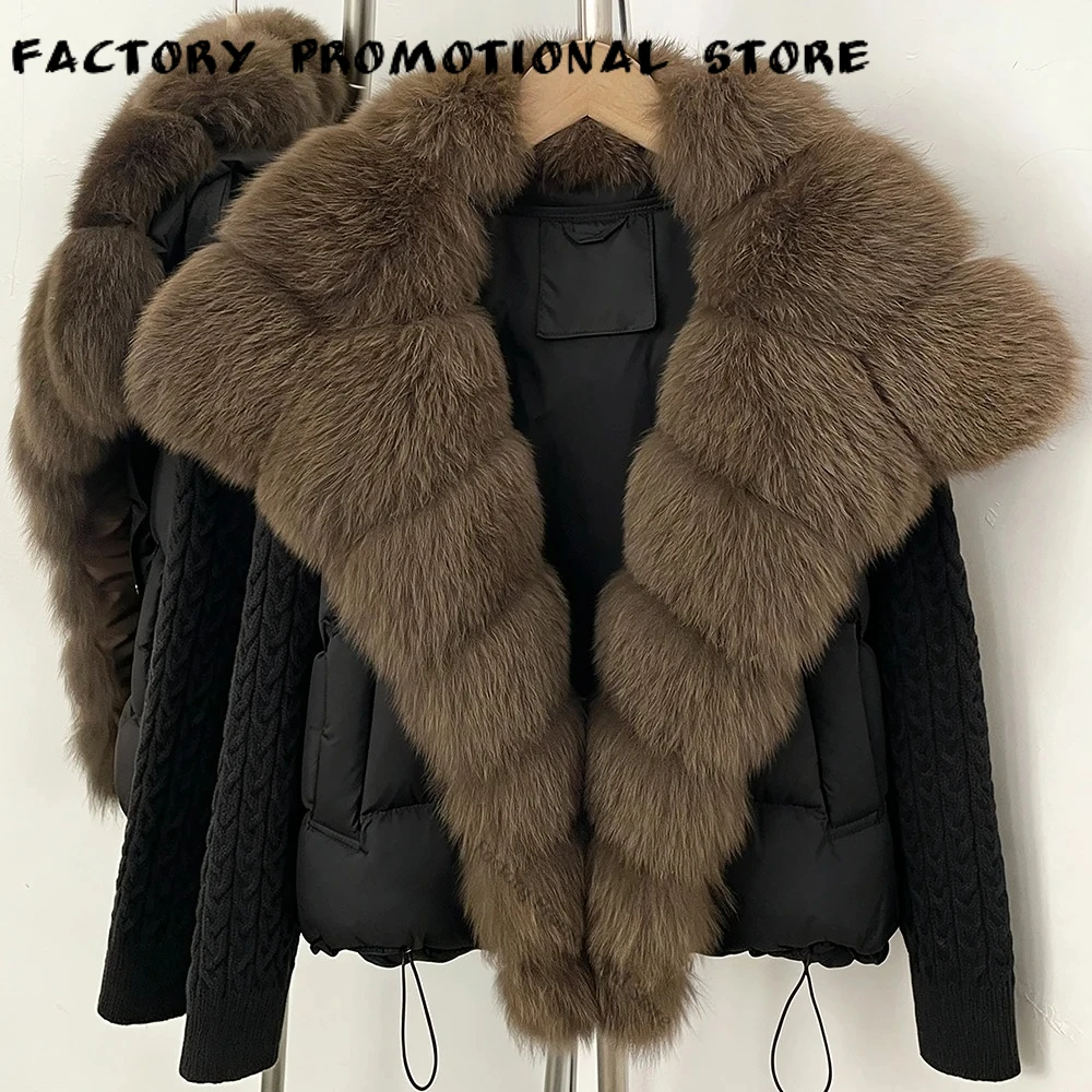 Women Oversized Parka Quilted Natural Fur Trim Padded Outerwear Windproof Thermal Minimalist Winter Daily Commuting Casual