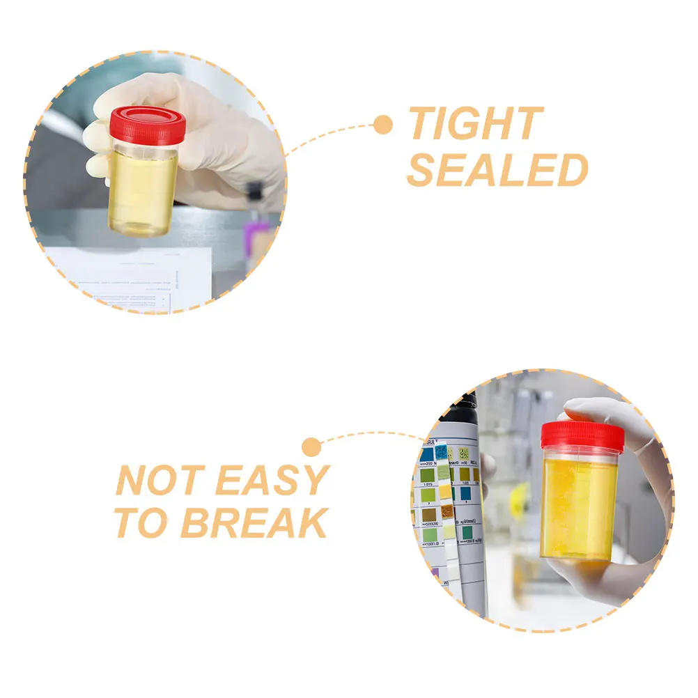 

50Pcs Laboratory Urine Sample Bottles Durable Leakproof for Storage Urine Sample Bottle Specimen Bottle Specimen Cup