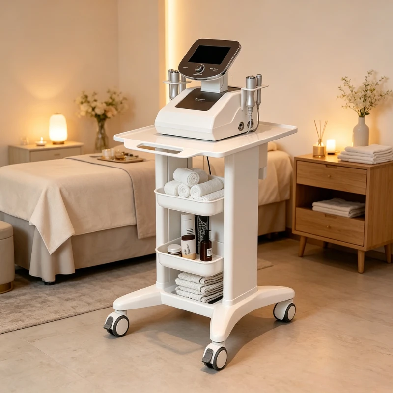 Beauty Salon Instrument Trolley, Light Luxury Medical Storage Cart for Spa & Clinic, Waterproof Rustproof Organizer Use