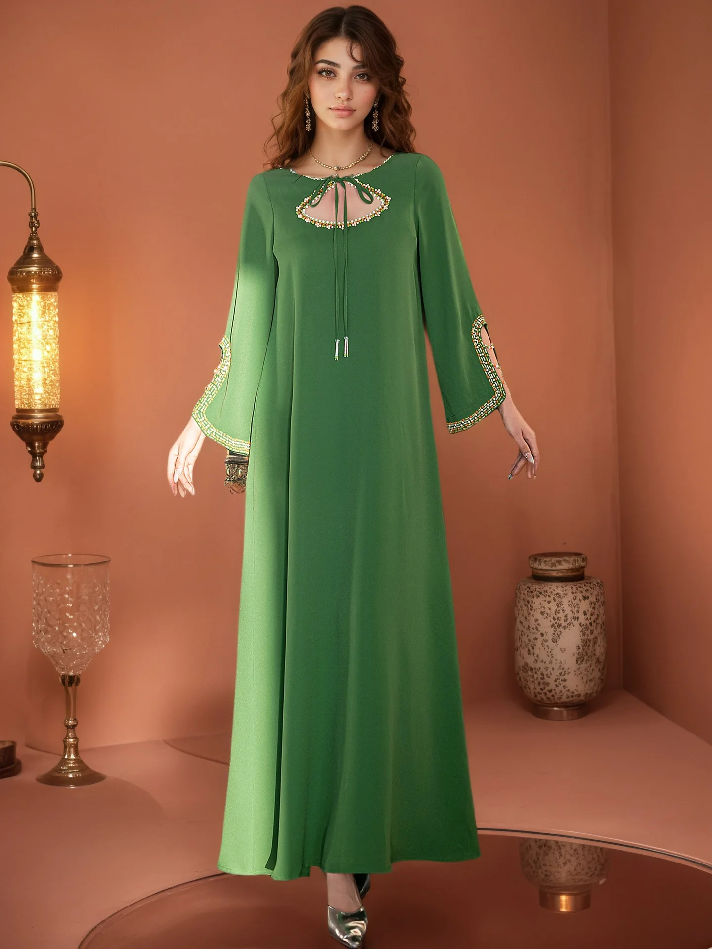 Fashion Diamonds Abbayas for Women Muslim Dress Dubai Abayo Turkey Kaftan Eid Djellaba Ramadan Arabic Robe Caftan Marocain Femme