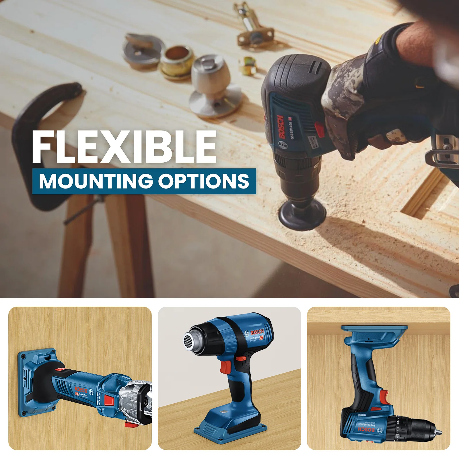 Für Dewalt/Milwaukee/Makita/Bosch/Ridgid/AEG 18V Akku-Werkzeughalter Wandmontage Werkzeughalterung Befestigungsvorrichtung Werkzeughalter – Detail 27