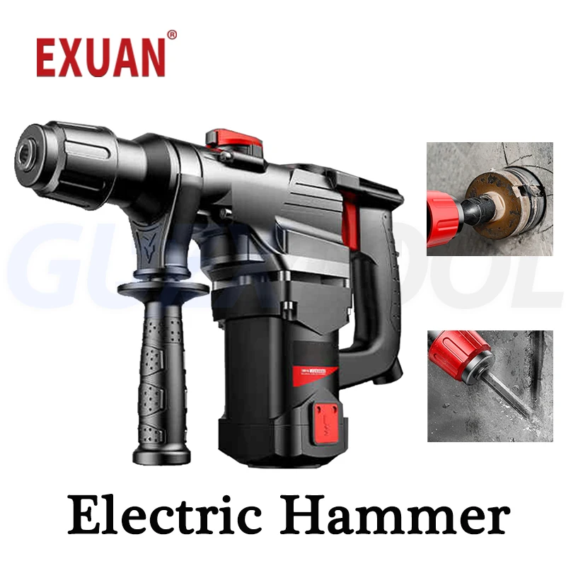 Household Electric Hammers Industrial Impact Drill Pickaxe Wall Opening Impact Drill Ceramic Tile Removal Breaker Crushing Tools