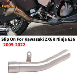 For Kawasaki ZX6R ZX 6R Ninja 636 2009 - 2022 Years Motorcycle Exhaust Escape Modified Mid Link Pipe Connect Original Muffler