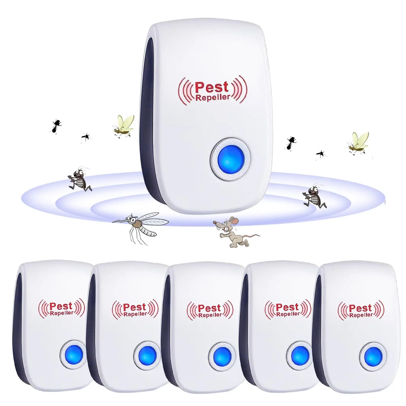 Nuevo Repelente Ultrasónico de Ratones y Mosquitos 2026, Control de Plagas Enchufable, Seguro y Efectivo para el Hogar, Jardín, Interiores y Exteriores