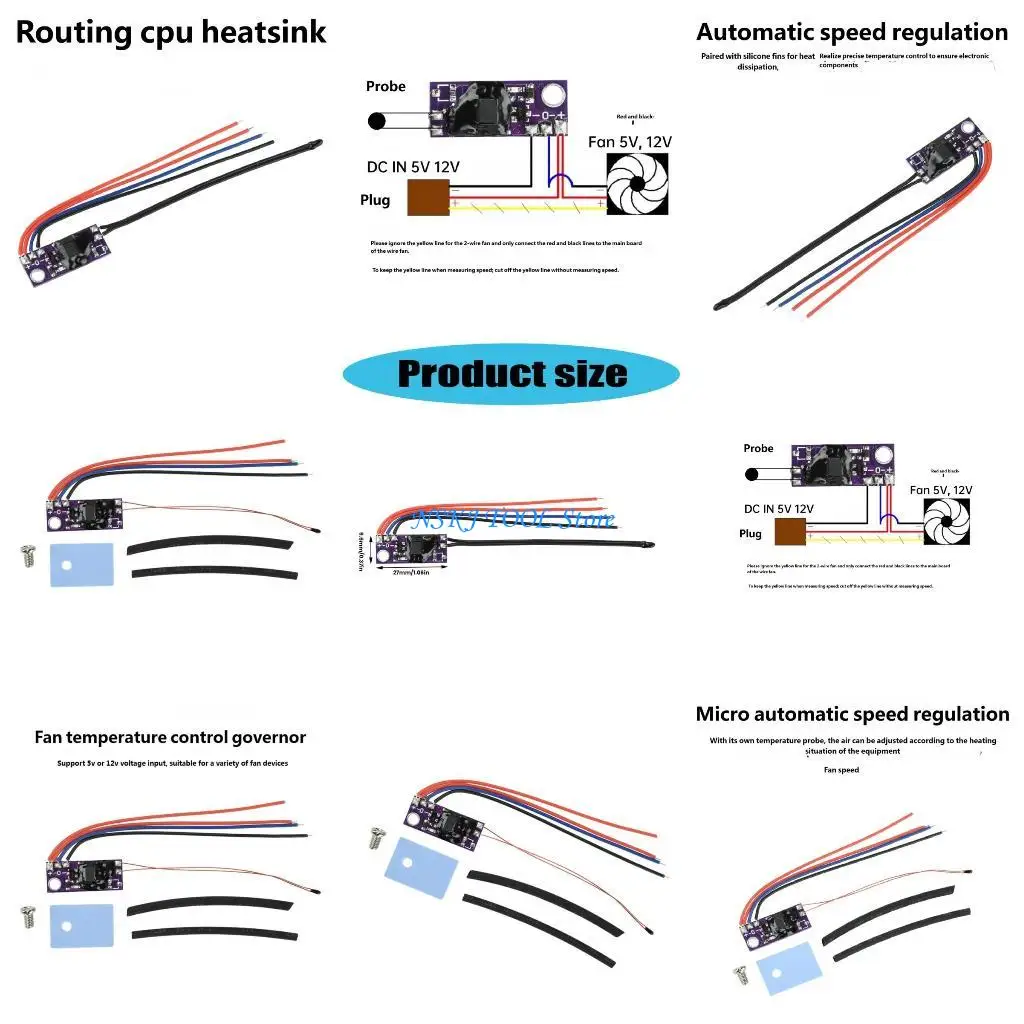 

L8RC PC Fan Controller with Automatic Adjustment Saving Space in Electronic Devices for Seamlessly Integration
