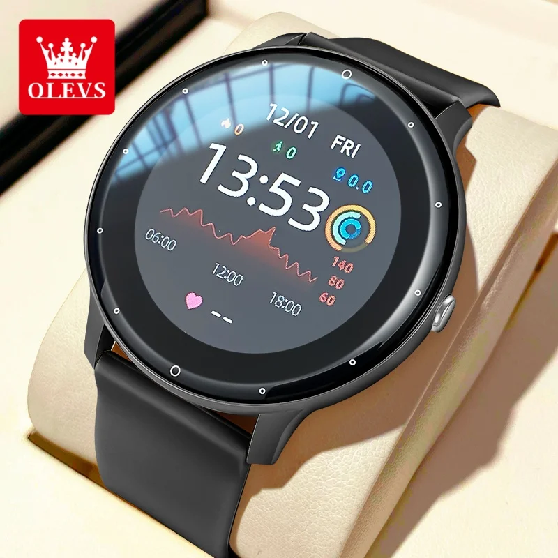 OLEVS 8201 Music Smart Watch Voice Assistant IP67 Waterproof Blood Oxygen Sleep Monitor Unisex Smartwatch 2026 Original