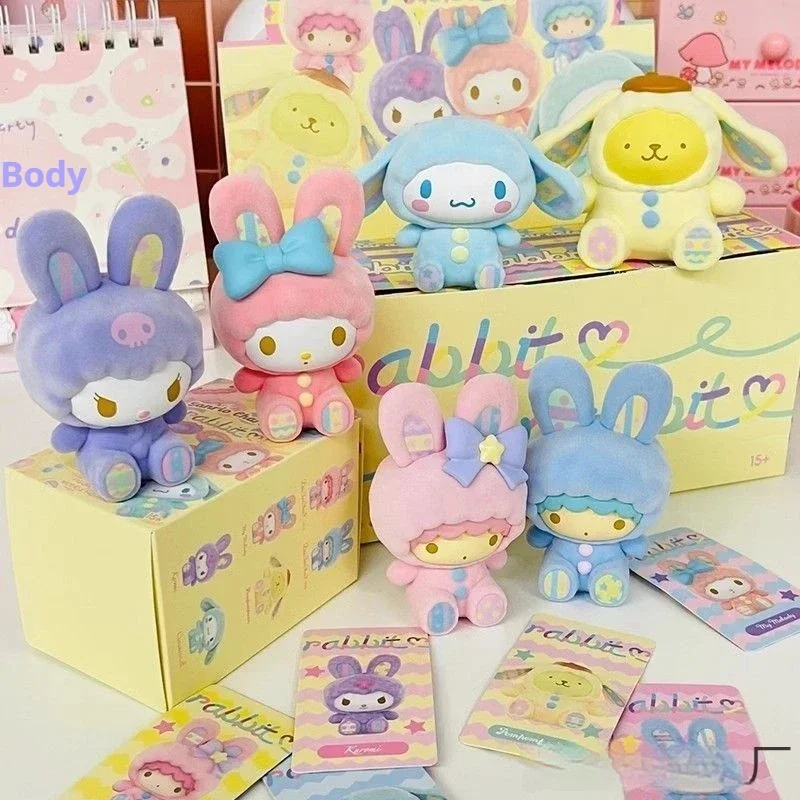 

Набор из 6 предметов Sanrio Hello Kitty Kuromi Mymelody слепая коробка милая мультяшная кукла слепая коробка фигурка Декор Коллекция Модель игрушки подарки