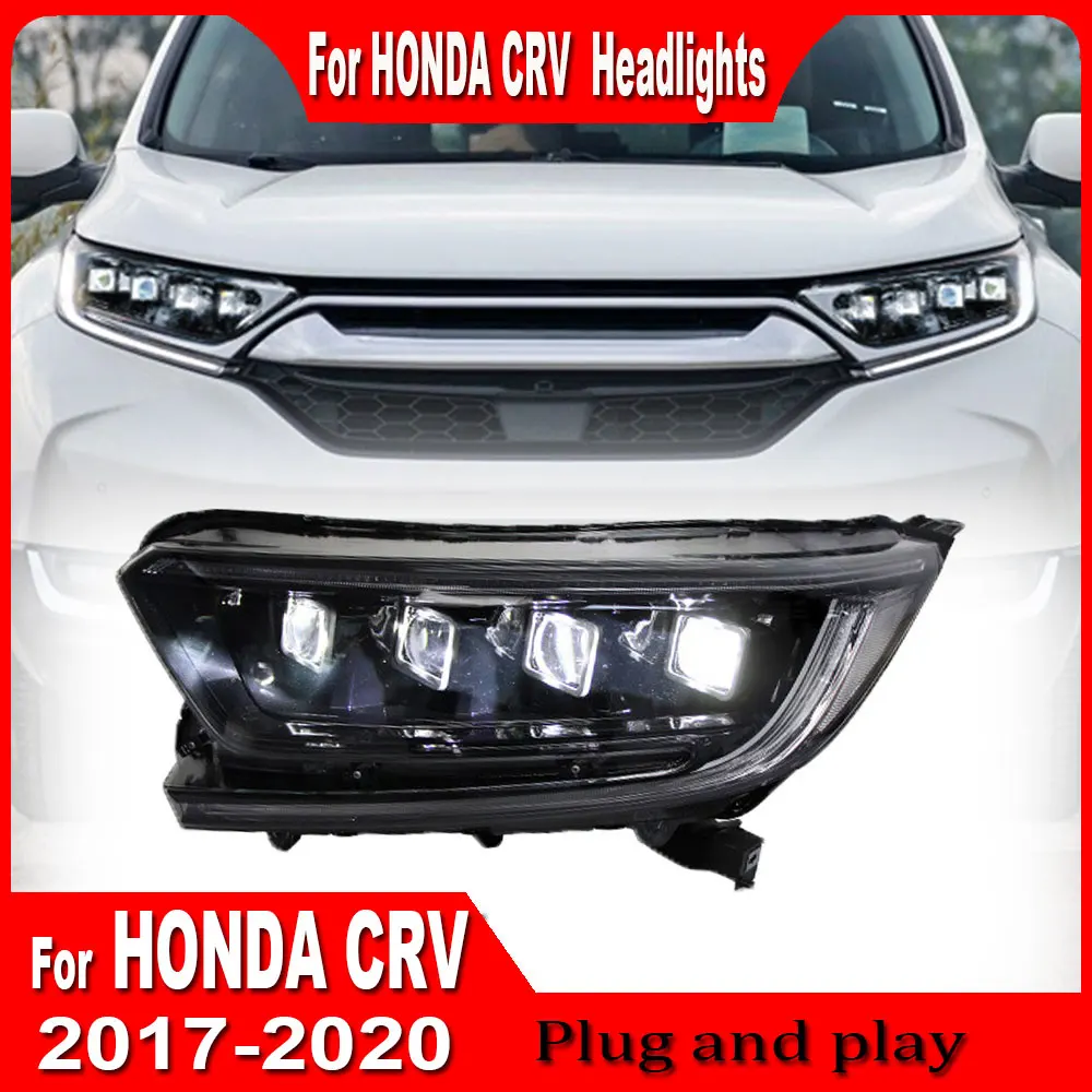 Head Lamp For Honda CR-V Headlights 2017 2018 2019 2020 CRV DRL H7 LED Bi Xenon Bulb Assembly upgrade Dynamic Signal Accessories