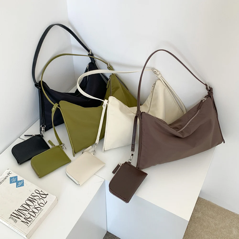 

Obi Large Capaci Casual Nylon Bag Simple Lazy Underarm Bag Faionable Color High-End Feeling Single oulder Bag