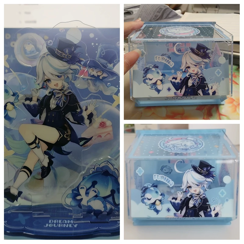 Genshin Impact Furina Dream Journey Series : Badge de scène, porte-clés en acrylique, boîte de rangement – Accessoires de cosplay anime