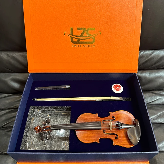 

Advanced 4/4 Full Size Distressed Acoustic Violin Premium Stringed Instrument With Case For Orchestral Practice Use