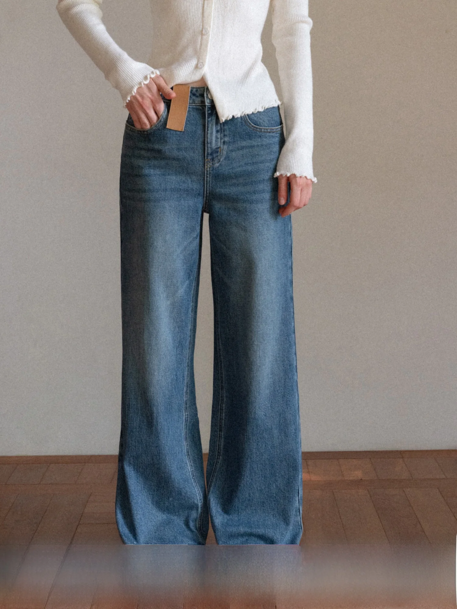 

Джинсы с высокой талией, прямые, свободные, повседневные, из денима, женские, свободного кроя, длинные брюки, повседневные, на каждый день