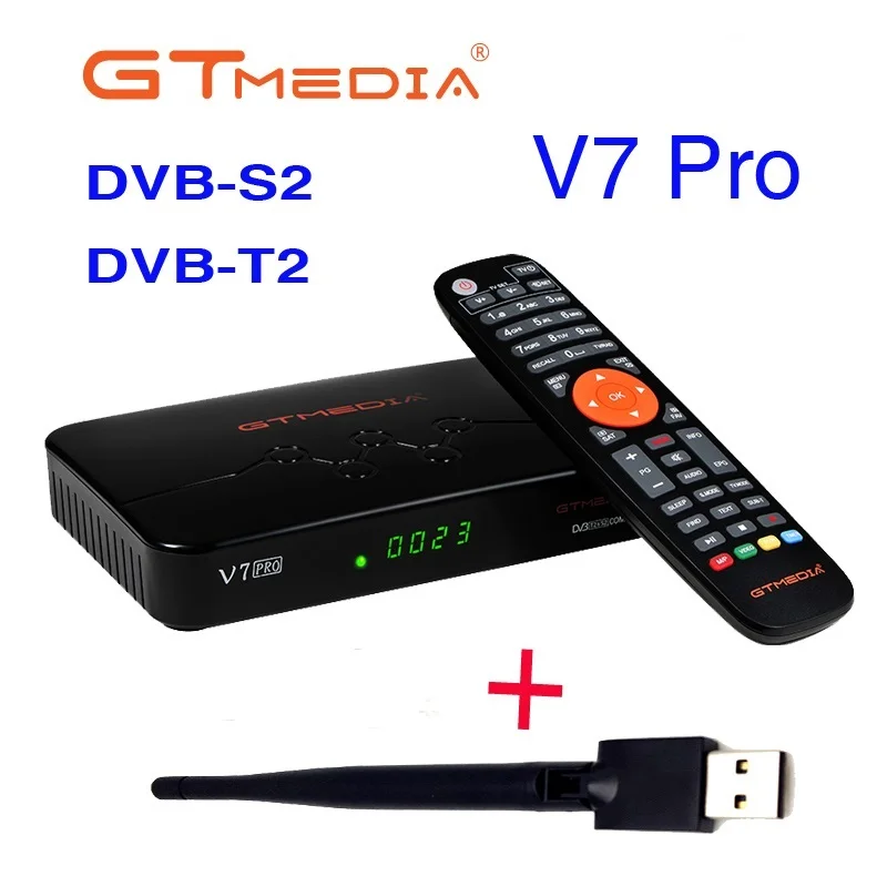 GTMEDIA V7 Pro DVB-S2 S2X T2 استقبال الأقمار الصناعية ترقية CA فتحة للبطاقات USB WiFi استقبال الأقمار الصناعية
