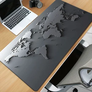 XXL Gray World Map Desk Mat HD Multifuncional Pad de mouse teclado 40x90 cm Mats de juego para la oficina Material de caucho suave de la oficina Gamers 10 mejores ventas de ratón de ratón gris - №9