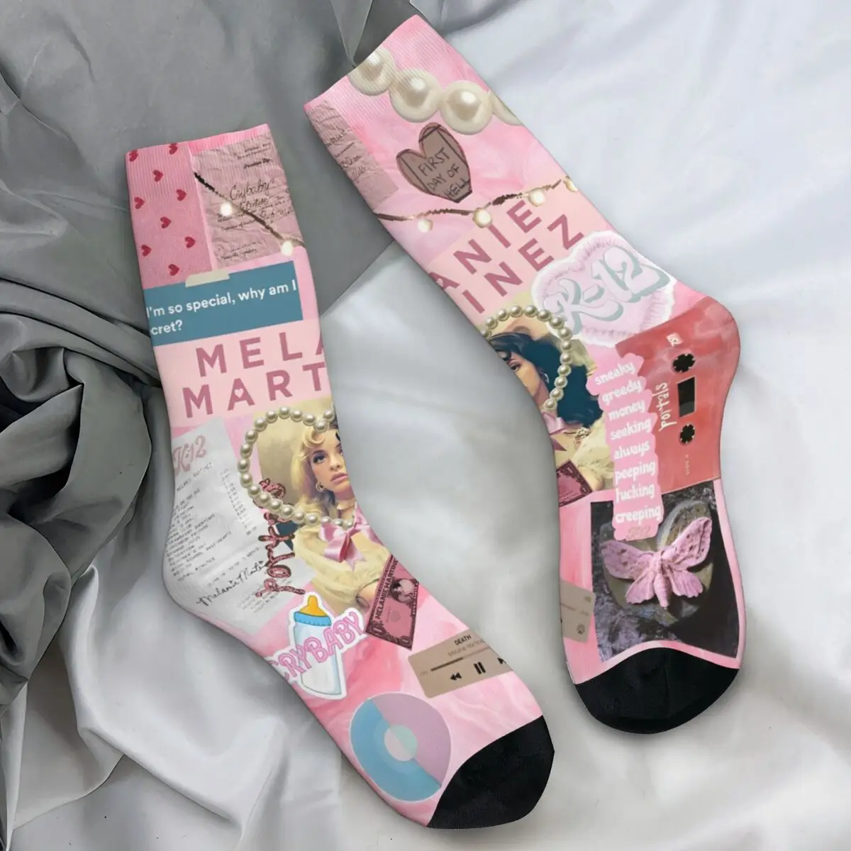 Melanies Martinezs Socks Funny Stockings Men Soft Skateboard Socks Spring Graphic Anti Slip Socks