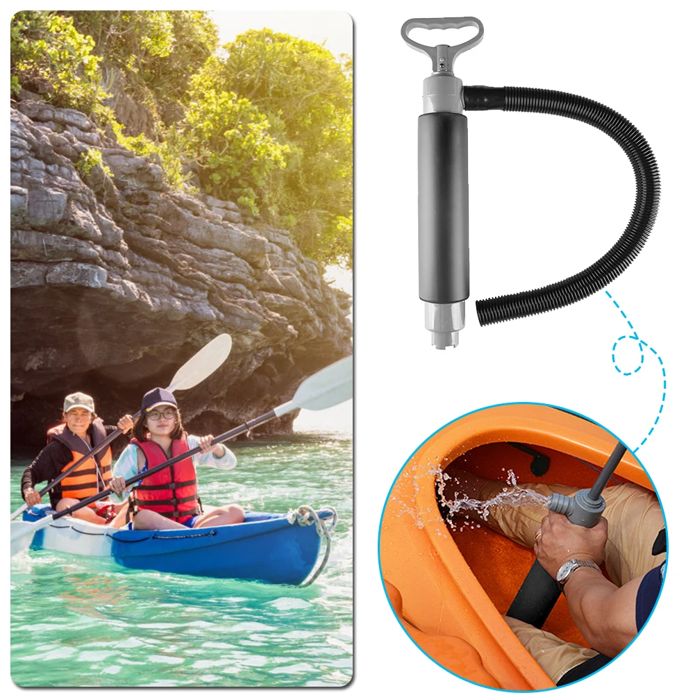 

Portable Manual Bilge Pump Set Flexible PE Hose for Kayak Canoe Emergency Water Removal Small Boat Accessory Battery Free