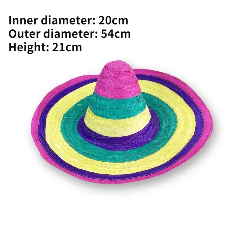 1pcs Mexican Pompom Straw Hat Perfect for Your Hawaiian Style Costume Party and Holiday Festival