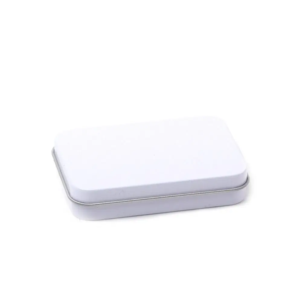 Multicolor Tin Box with Clear Window Lid Empty Jewelry Box Nail Art Display Case Candy Package Metal Box Rectangular