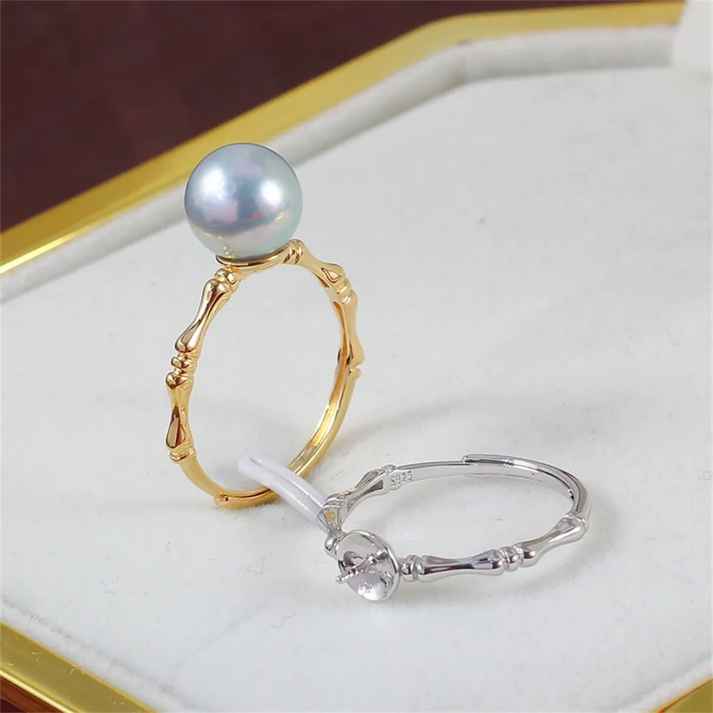 Solid S925 Sterling Silver Pearl Ring Settings Findings & Accessories  for Jewelry Making Bulk Wholesale Craft Supplies No Pearl