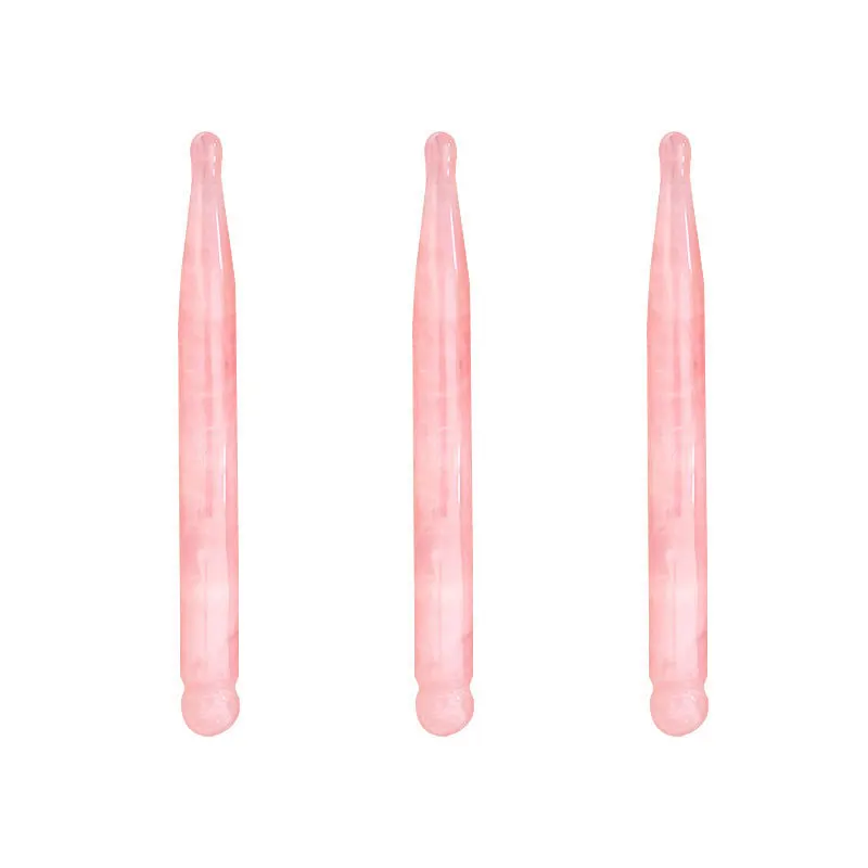 Rose Quartz Massage Bar Natural Jade Face Scraping Hand Massager Stick Trigger Point Acupuncture Pen Eye Beauty Device Care Tool