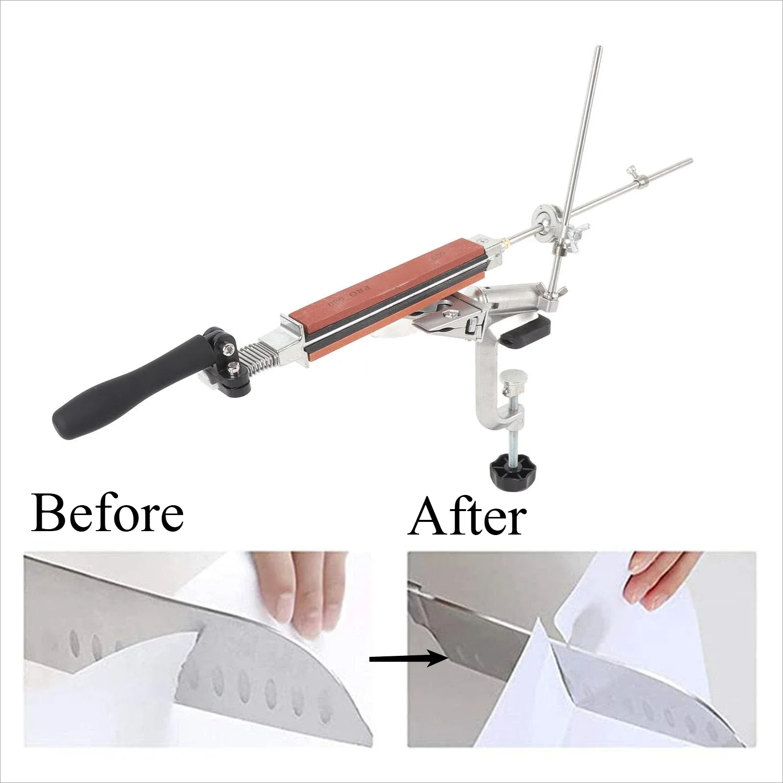 Professional Knife Sharpener System, 360° Rotation Flip Design Fixed Angle,with 4/10 Whetstones for Fine Grinding Polishing Tool