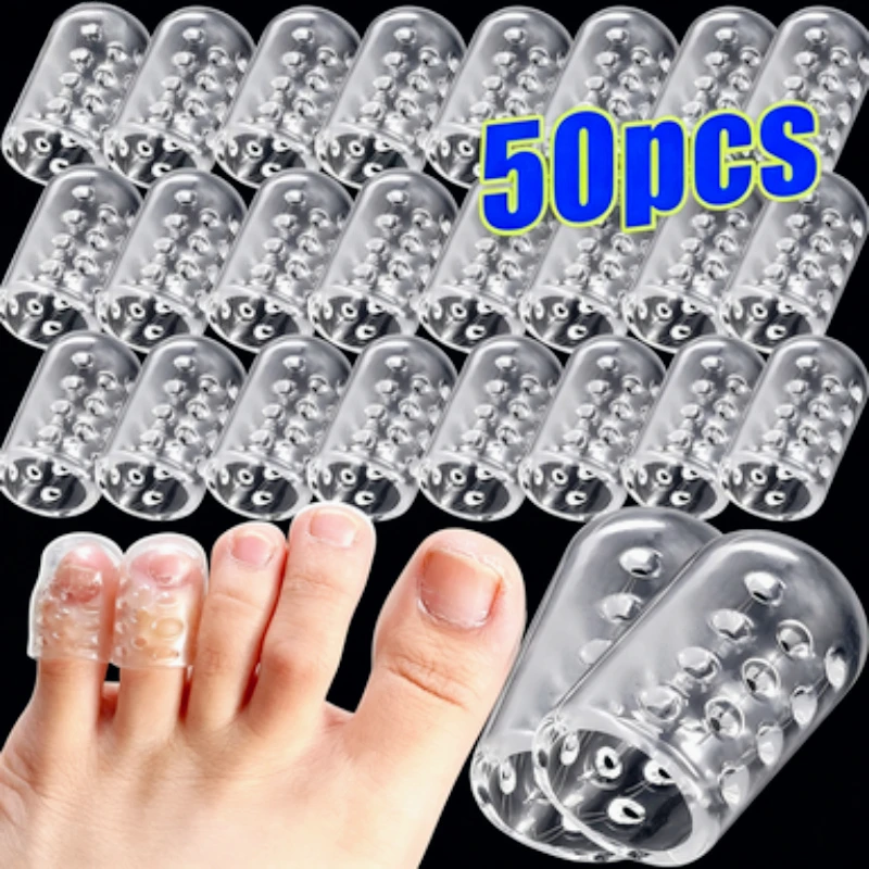 Transparent Toe Protector Breathable Anti-Friction Foot Care Tool Prevents Blisters Finger Caps Elasticity Silicone Toe Covers