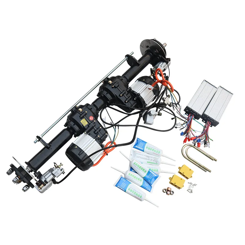 Electric dual drive rear axle split low power crawler axle disc brake double motor axle