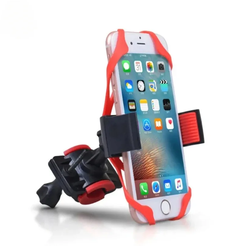 Ultra Universal Bicycle Handlebar Phone Mount Silicone Strap Holder 360 Rotatable for Bike Motorcycle Scooter Mobile Cell Phones