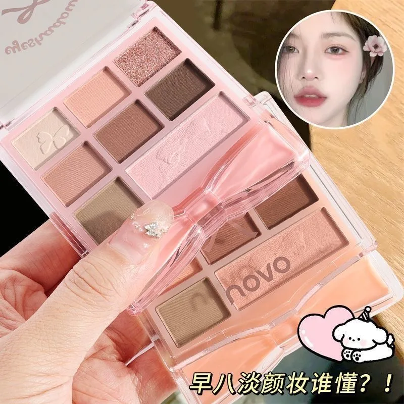 

Pretty Bowknot 9 Colors Eyeshadaow Palette Shimmer & Matte Multi-Color Eyeshadow Long Lasting Natural Brightening Eye Makeup