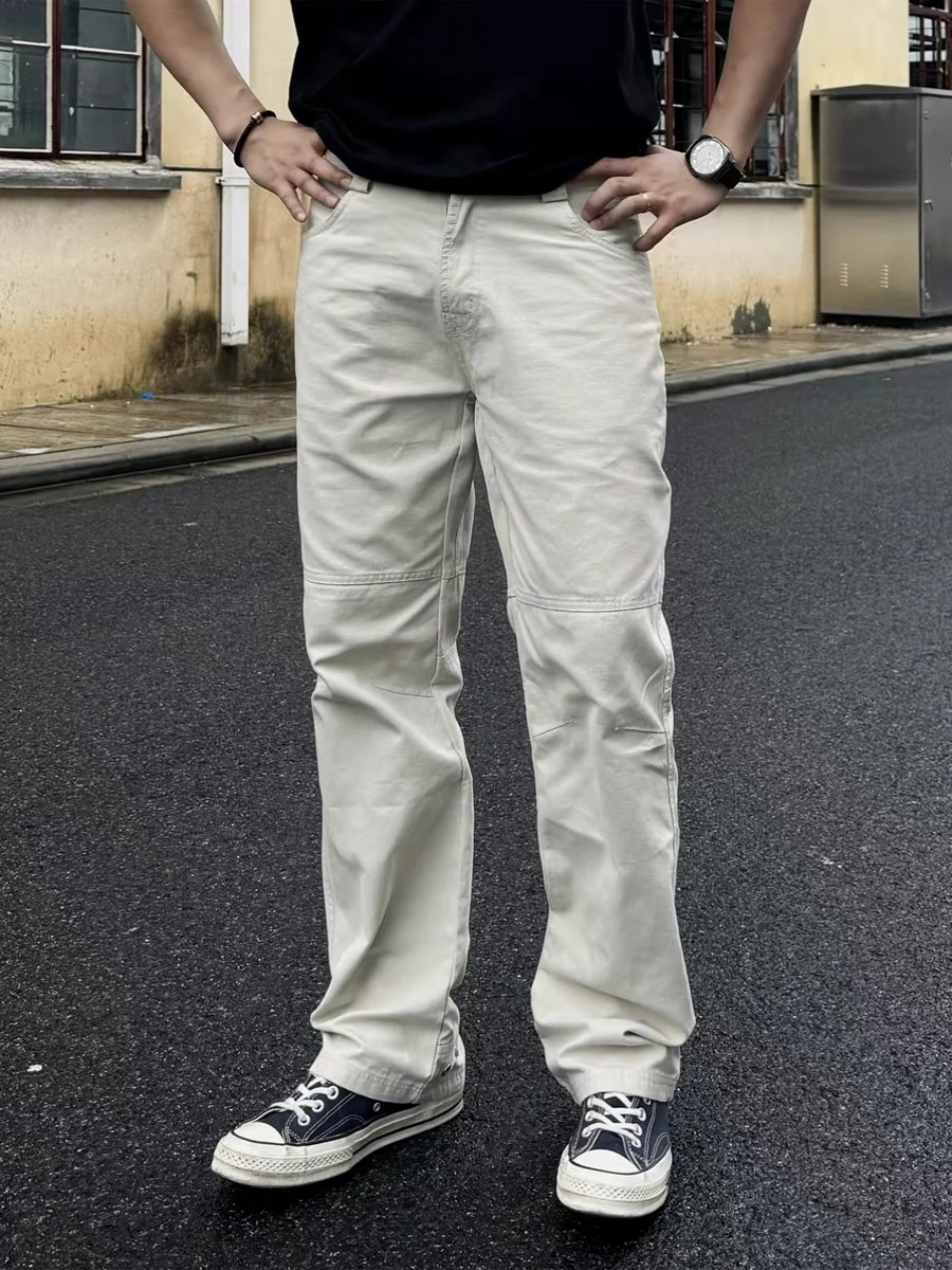 

Men's Casual Pants Straight Leg Breathable Comfortable Workwear Trousers Autumn Winter Function Sle Adjustable Waist
