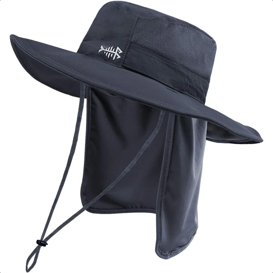 

UPF 50+ Sun Fishing Hat Water Resistant with Detachable Neck Flap Big Size
