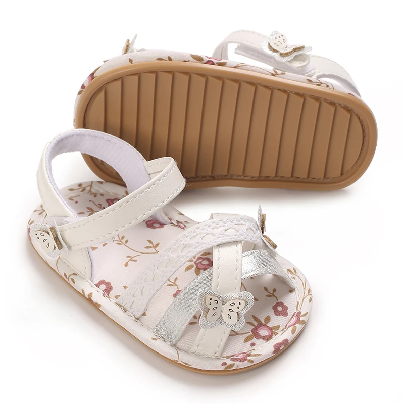 

Summer Baby Infant Girl Sandals Sweet Princess Flat Anti-Slip Rubber Sole Light Weight Newborn Girl Toddler Crib Shoes