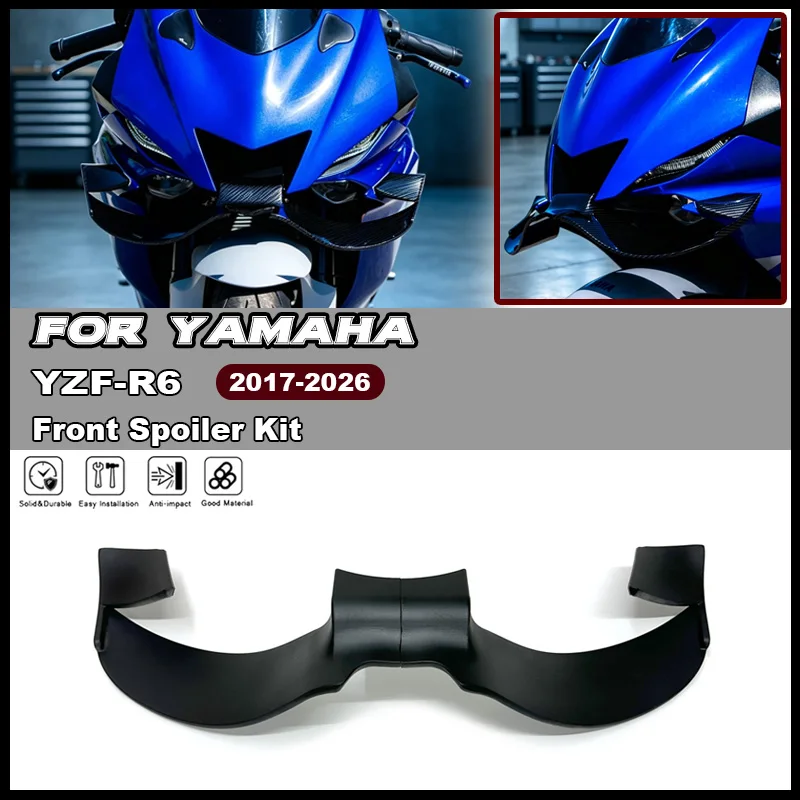 Für YAMAHA YZF-R6 2017-2026 Motorradzubehör: Frontspoiler, unterer Windflügel, fester Frontspoiler