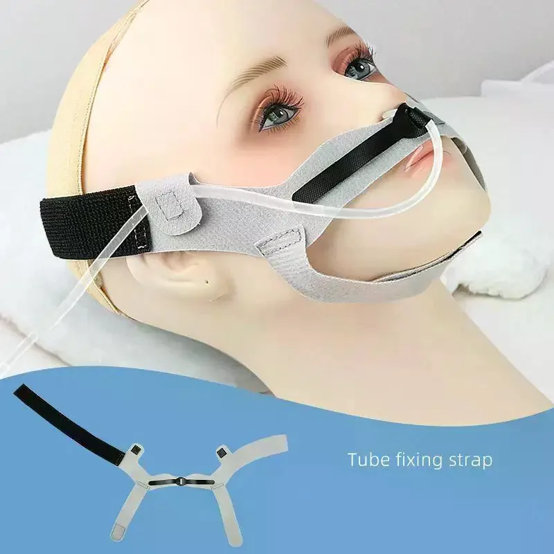 Oxygen Tube Liquid Food Duct Head Fixing Strap Elastic Adjustable Long Term Bed Rest Fixation Device No Slip Safe Hold