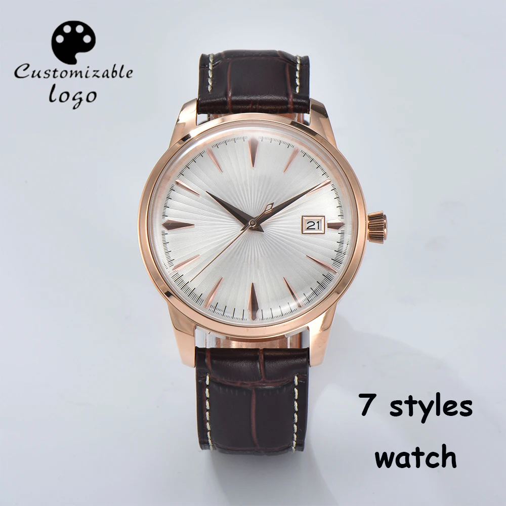 NH35 Whtch Cocktail Automatic Man Watch Customized Logo Waterproof Wristbatch Double Dome Sapphire Crystal Case Clock Date Watch