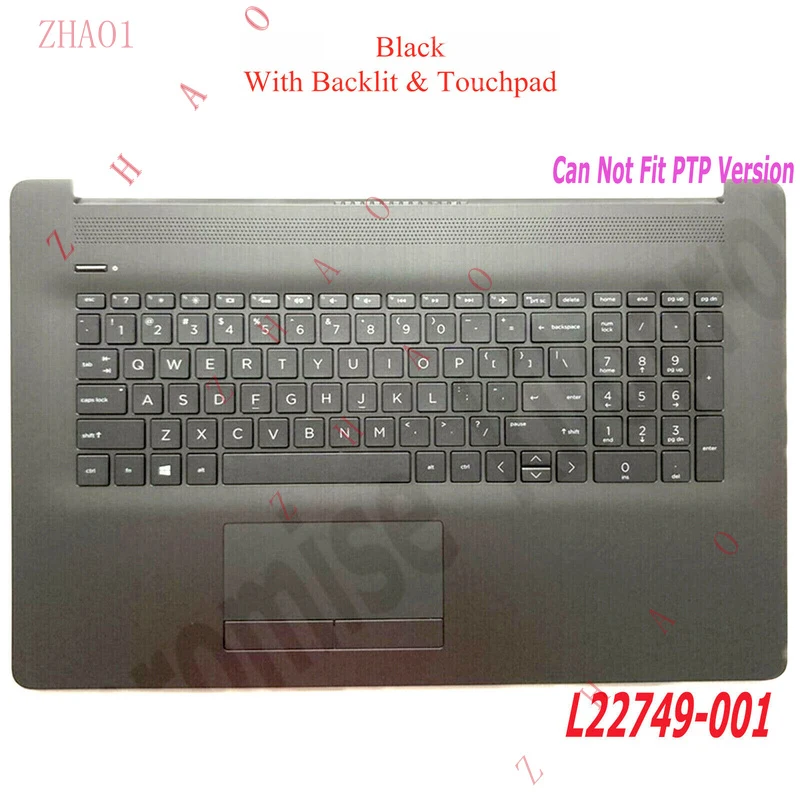 

Z New For HP 17-CA 17BY 17-BY Palmrest w/Backlit Keyboard & Touchpad L22749-001 US
