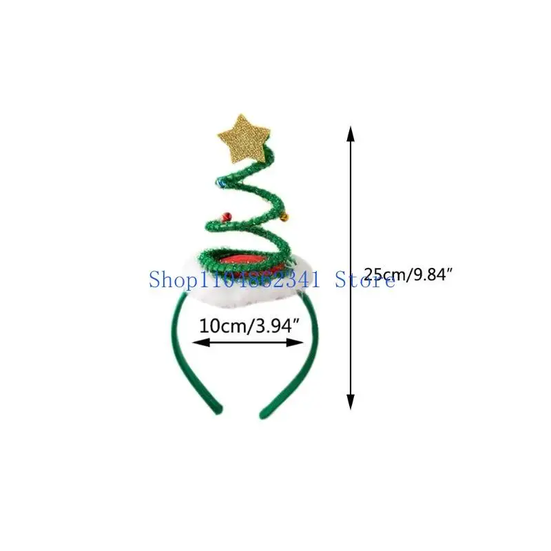 5asd Kerstboom Haarbanden Verende Coil Hoofdband Nieuwigheid Vakantie Feestartikelen